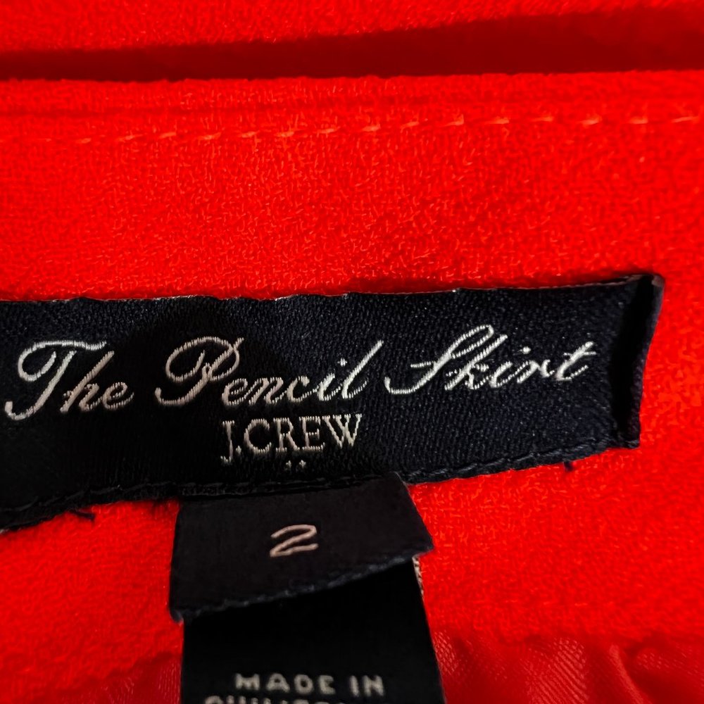 J. Crew The Pencil Skirt in Bright Orange Size 2 - Picture 5 of 9